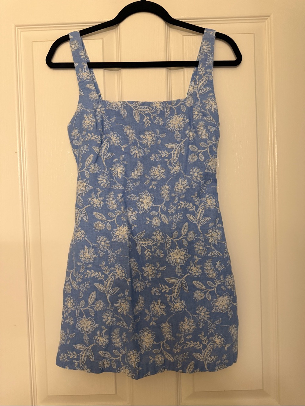 Abercrombie & Fitch Light Blue Floral Square-Neck Mini Dress